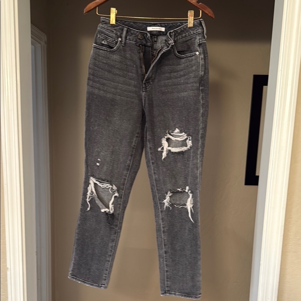 PacSun Women's Distressed Gray Jeans